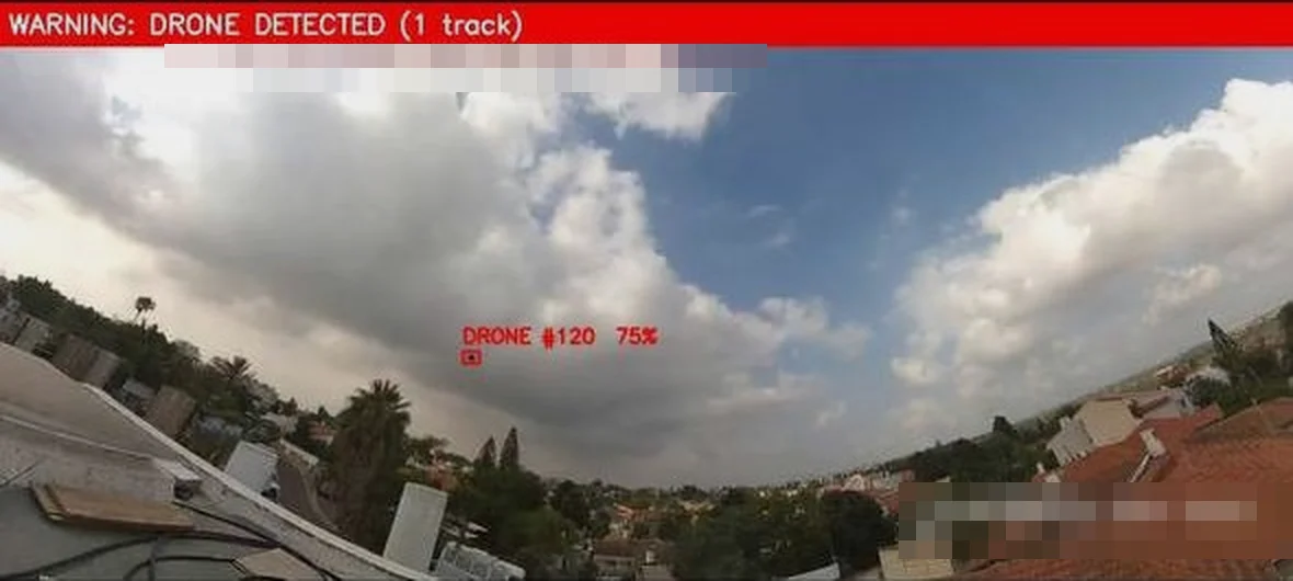 Live drone detection alert from a fixed site